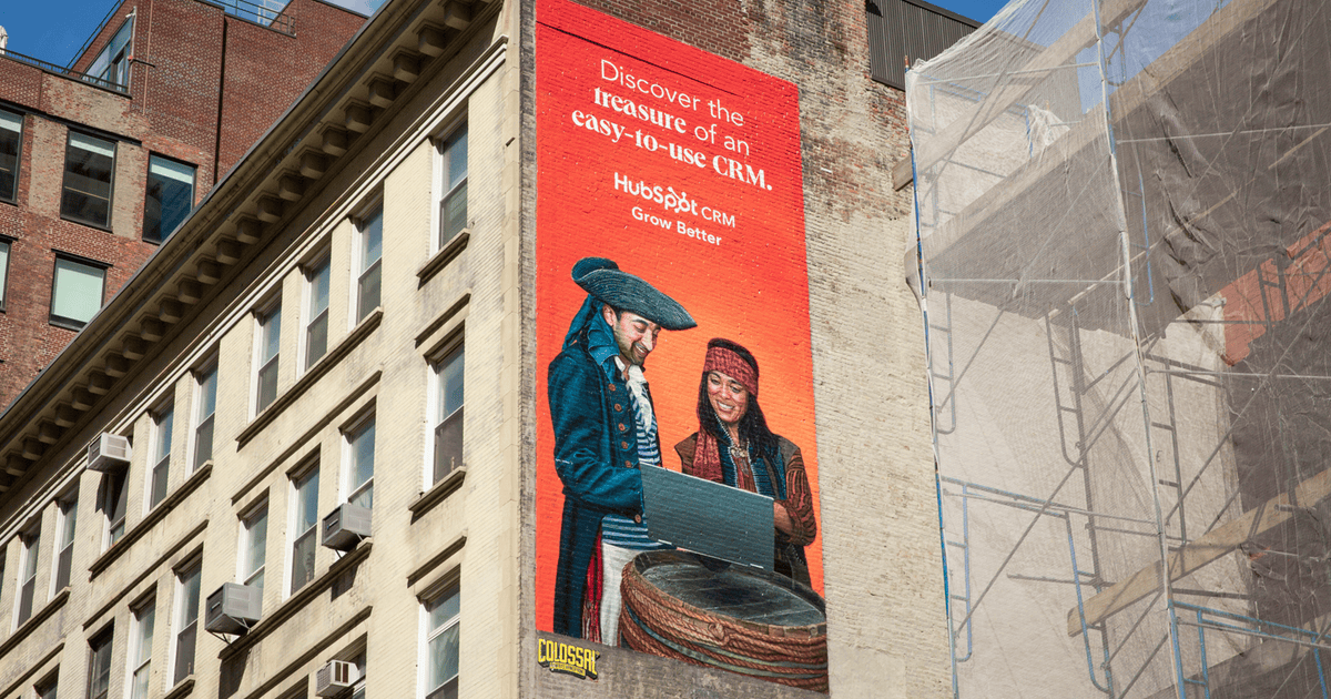 Building wrapped with Hubspot ad