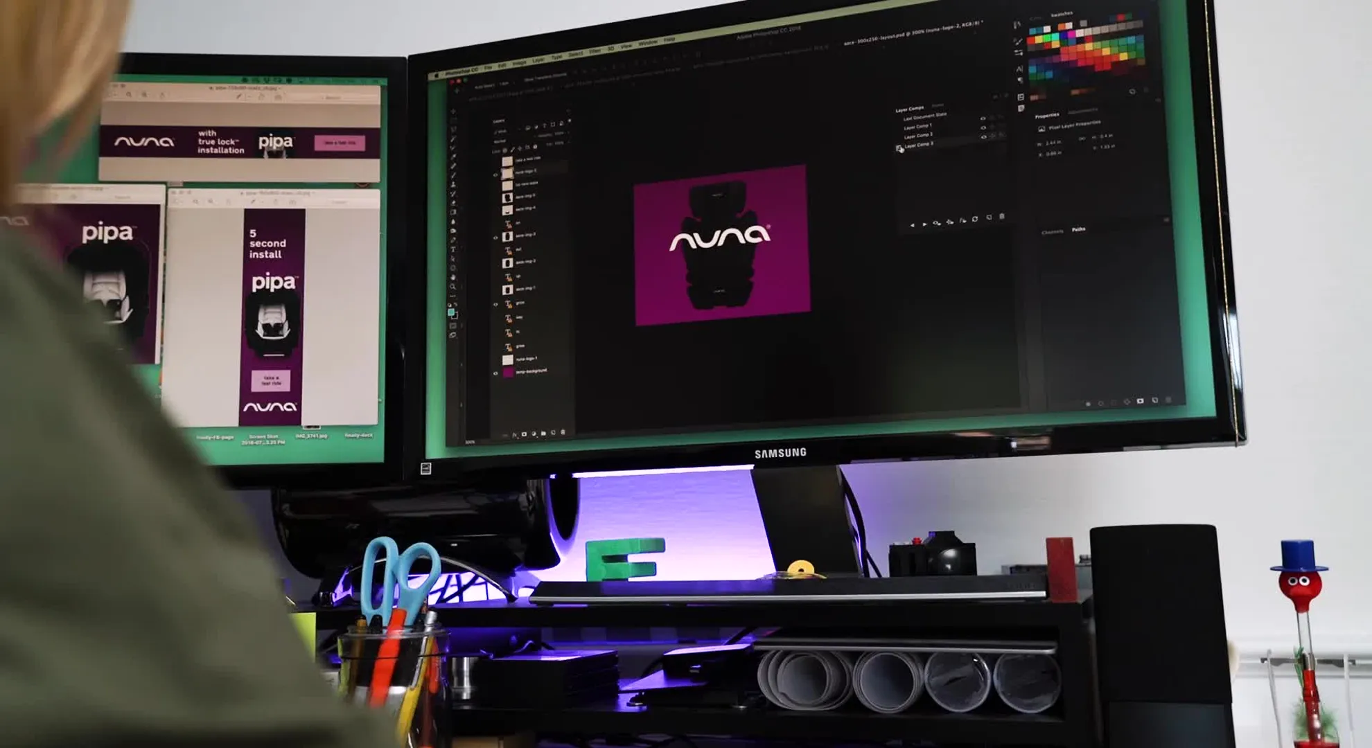 Women working at her desk